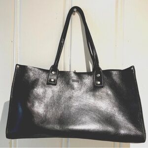 Roots leather purse, black quality 100% Italian leather bag, made in Canada